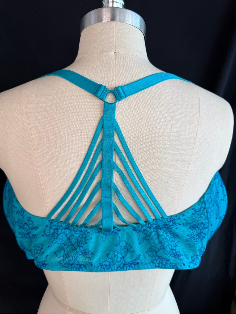 Victoria's Secret 34DDD Teal Lace Push-Up Bra with Strappy Back with Tags - Picture 3 of 4